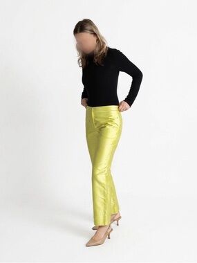 Valentino | NWT Shiny Lemon 🍋 Straight-Leg Pants